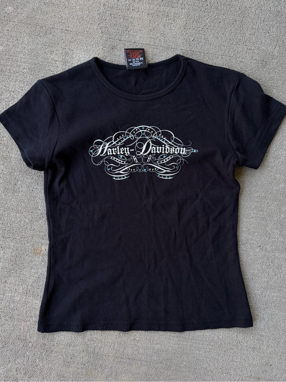 Vintage 90s Harley Davidson bling bedazzled billings Montana graphic tee top